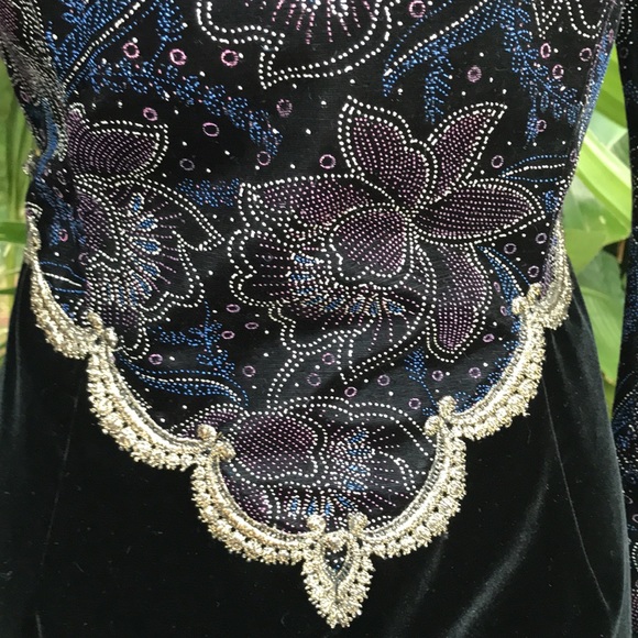 Vintage Scott McClintock Victorian Gothic velvet dress with power should… - Picture 4 of 12